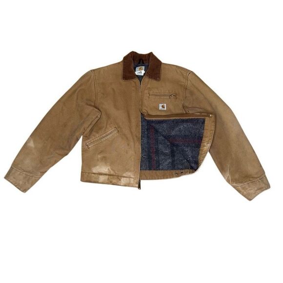 Vintage Carhartt Detroit J01 Brown BRN Jacket Size 40 Regular Medium - Picture 1 of 13